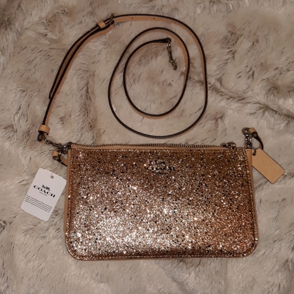 NWT! BEAUTIFUL!!! COACH beige glitter handbag. - Picture 5 of 8